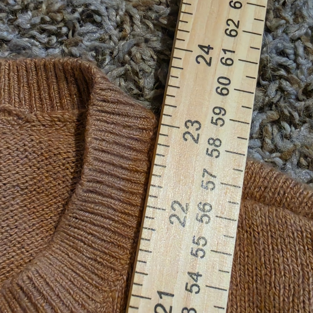 Tommy Hilfiger Womens Tan Cable Knit Button Front Crew Neck Cardigan Sweater S - Picture 5 of 6